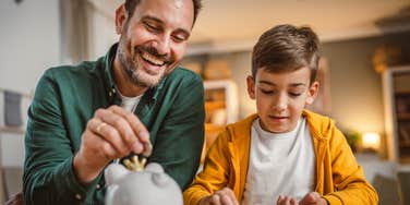 father trying to talk to his son about money