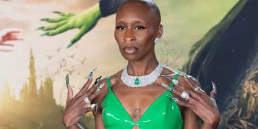 Cynthia Erivo at 'Wicked' premier showing off long nails