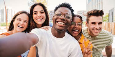 group of strangers bonding