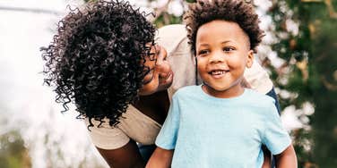 Happy mother with her son.