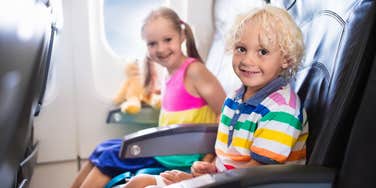 Kids on airplane