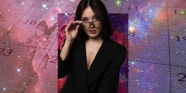 woman wearing glasses in universe fated dates january 2025 affect zodiac signs