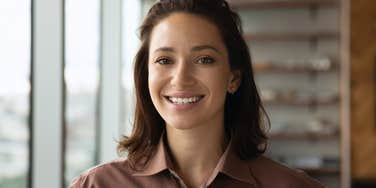 confident woman smiling