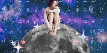 woman sitting on the moon zodiac signs improve life