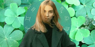 woman with lucky clovers zodiac signs february 3, 2025