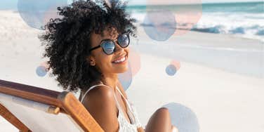 Friendly woman on beach learned skills growing up so she's never lonely 