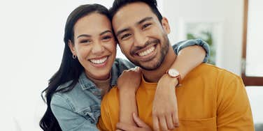 loving couple smiling