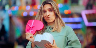 Woman unhappy with bad Valentine’s Day gift