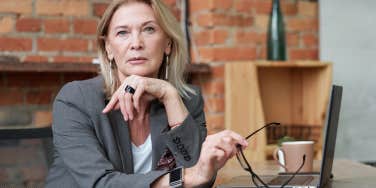 female CEO sitting at desk