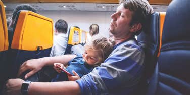 plane, first class, passenger, toddler 