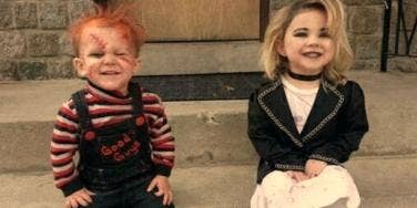 kid dressed up as chucky for halloween