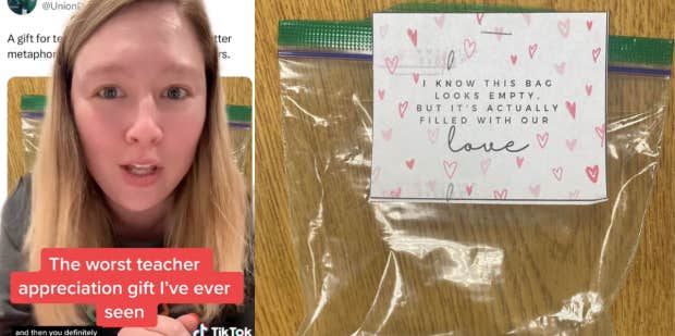 Teacher Calls Out 'Insulting' Appreciation Gift — An Empty Ziploc Bag 'Filled With Our Love'