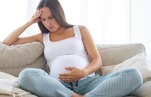 Upset pregnant woman