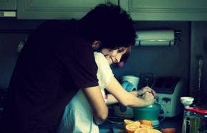 couple cooking together