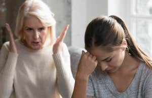 Older woman frustrated with younger woman