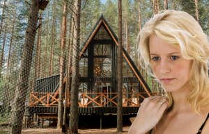 Woman not present with her family while on a weekend getaway at a cabin