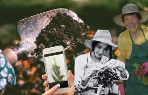 Woman gardening like her mother once did