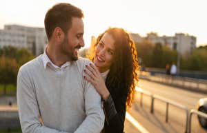 couple smiling at each other