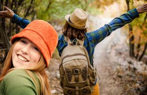 Girl happy in nature 